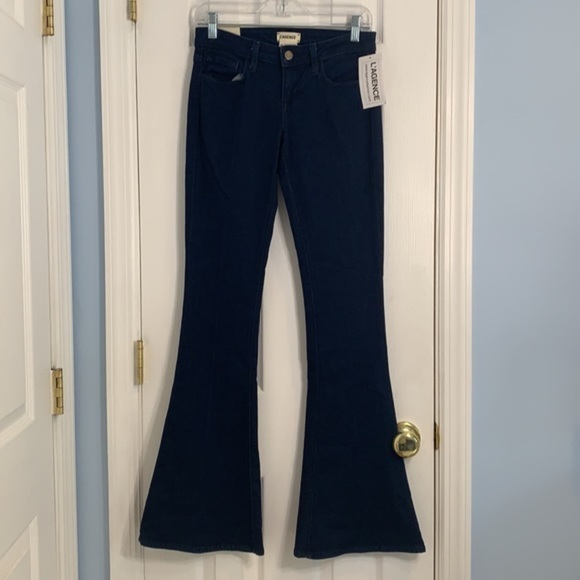 L'Agence Elyse Low-Rise Flare Jeans Navy NWT - Picture 3 of 6